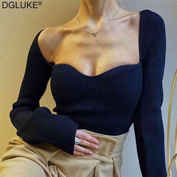 dgluke fashion women's sweater square collar long sleeve pullover jumper knitted crop ladies elegant sweaters black white 210805, White;black
dgluke fashion women's sweater square collar long sleeve pullover jumper knitted crop ladies elegant sweaters black white 210805, White;black