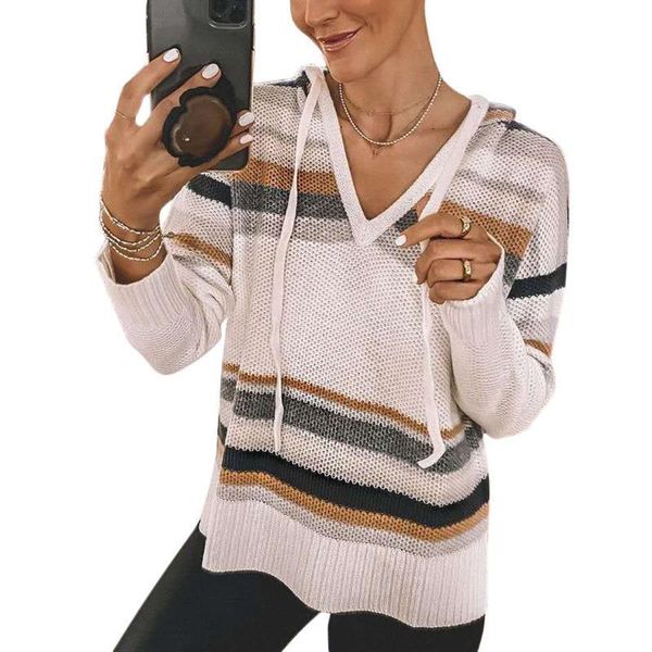 autumn v neck patchwork hooded sweater women casual long sleeve knitted winter striped pullover jumpers women's sweaters, White;black
autumn v neck patchwork hooded sweater women casual long sleeve knitted winter striped pullover jumpers women's sweaters, White;black