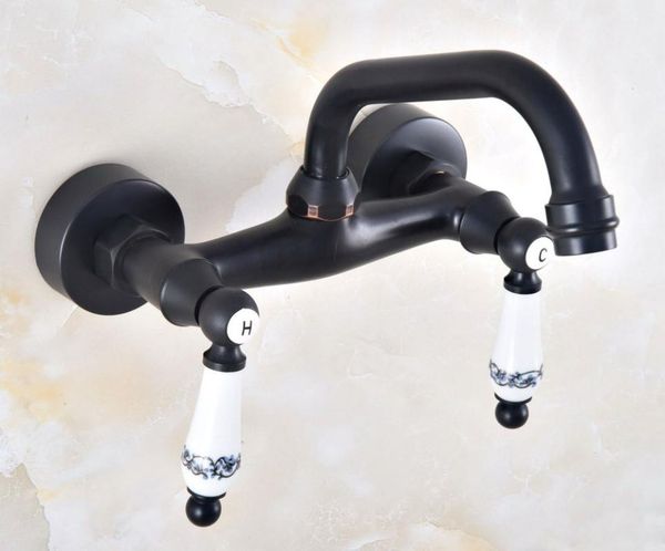 bathroom sink faucets black oil rubbed brass double hole lever handle kitchen basin faucet mixer / cold tap swivel spout 360' dnf822
bathroom sink faucets black oil rubbed brass double hole lever handle kitchen basin faucet mixer / cold tap swivel spout 360' dnf822