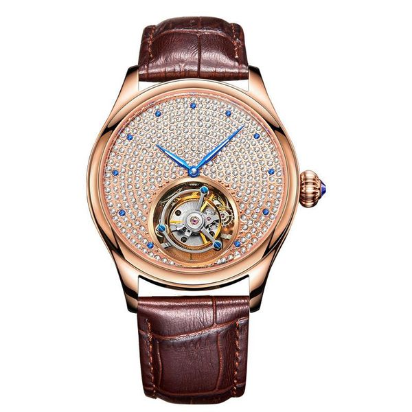 wristwatches luxury high-end business automatic mechanical watches tourbillon hollow precious stones inlaid men's 7012, Slivery;brown
wristwatches luxury high-end business automatic mechanical watches tourbillon hollow precious stones inlaid men's 7012, Slivery;brown