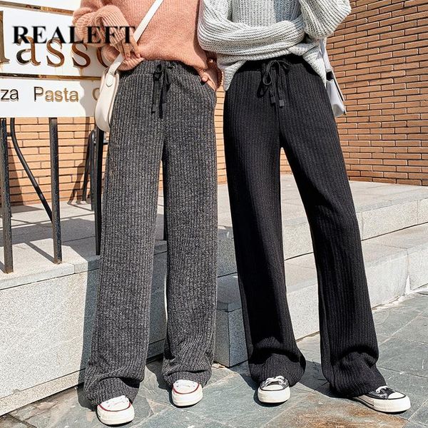 women's pants & capris realeft 2021 winter thicken knitting warm high waist wide leg long female elastic loose trousers, Black;white
women's pants & capris realeft 2021 winter thicken knitting warm high waist wide leg long female elastic loose trousers, Black;white