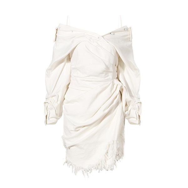 casual dresses summer 2021 women dress elegant tied slimming irregular fringed heavy industry ripped pleated denim women's fashion, Black;gray
casual dresses summer 2021 women dress elegant tied slimming irregular fringed heavy industry ripped pleated denim women's fashion, Black;gray