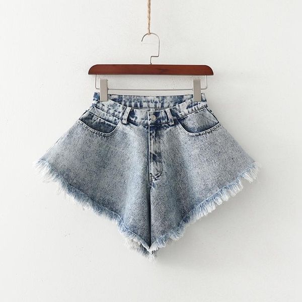 casual women summer irregular shorts denim high waist ripped pockets flare loose street wear women's, White;black
casual women summer irregular shorts denim high waist ripped pockets flare loose street wear women's, White;black