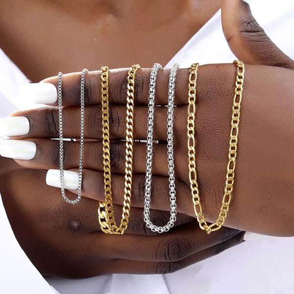 pendant necklaces basic punk stainless steel necklace for men women curb cuban link chain chokers vintage gold golor chains christmas gift, Silver
pendant necklaces basic punk stainless steel necklace for men women curb cuban link chain chokers vintage gold golor chains christmas gift, Silver