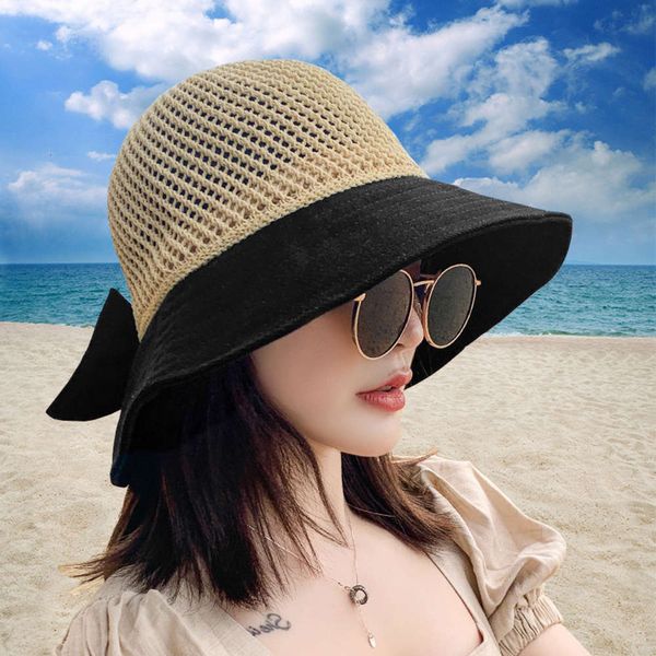 sun hat female folding summer sun straw big brim korean bow fisherman's hat, Blue;gray
sun hat female folding summer sun straw big brim korean bow fisherman's hat, Blue;gray