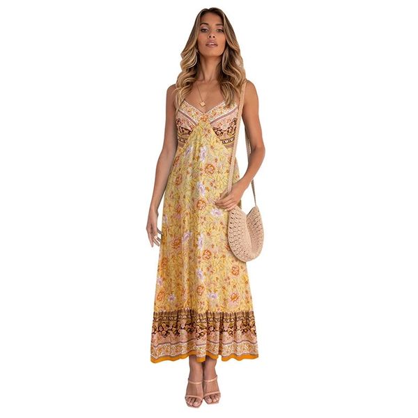 floral sling dress women summer fashion elegant bohemian v-neck slim yellow long dresses feminina lr1233 210531, Black;gray
floral sling dress women summer fashion elegant bohemian v-neck slim yellow long dresses feminina lr1233 210531, Black;gray