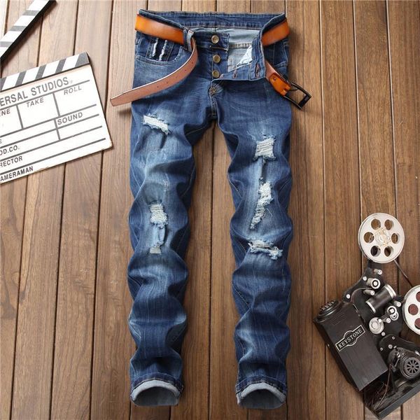 arrivals men's simple jeans slim version of the elastic denim pants causal trousers, Blue
arrivals men's simple jeans slim version of the elastic denim pants causal trousers, Blue