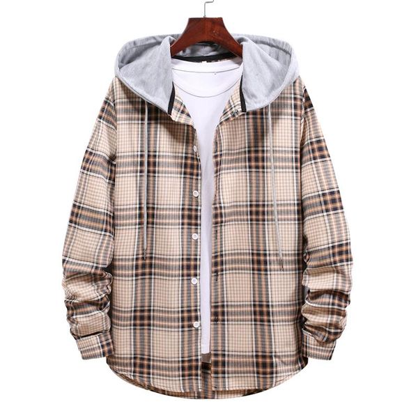 men's casual shirts streetwear hooded men long sleeve shirt fashion hip hop workwear, White;black
men's casual shirts streetwear hooded men long sleeve shirt fashion hip hop workwear, White;black