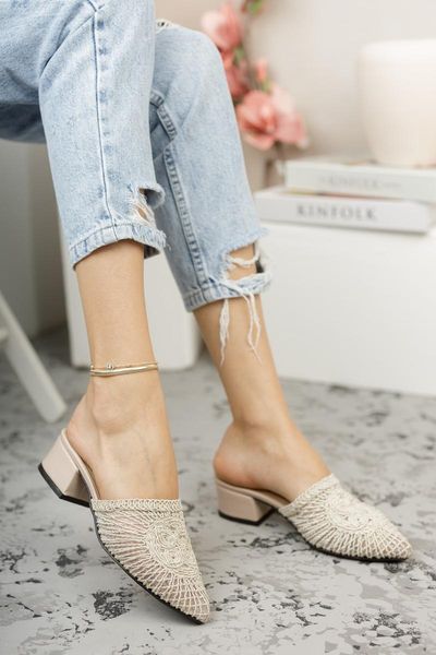 slippers women sandals almira female beige knitwear detailed classical heels flip flops cool summer indoor outdoor, Black
slippers women sandals almira female beige knitwear detailed classical heels flip flops cool summer indoor outdoor, Black