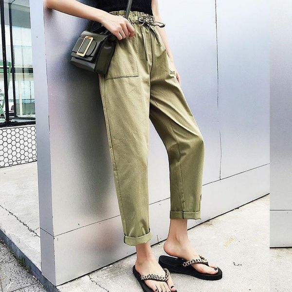 women's pants & capris streetwear cargo high waist women casual joggers black elastic loose female trousers korean style lady solid poc, Black;white
women's pants & capris streetwear cargo high waist women casual joggers black elastic loose female trousers korean style lady solid poc, Black;white