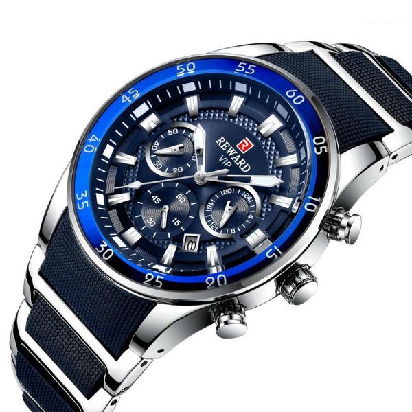 wristwatches reward sports chronograph quartz watch 2021 fashion mens watches with stainless steel men relogio masculino, Slivery;brown
wristwatches reward sports chronograph quartz watch 2021 fashion mens watches with stainless steel men relogio masculino, Slivery;brown