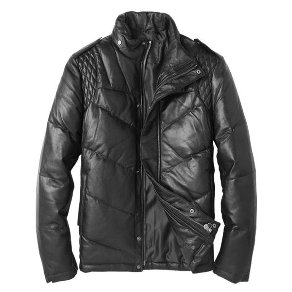 men's leather & faux jacket men genuine thicken winter sheepskin duck down coat jaqueta de couro 81u2161 yy572, Black
men's leather & faux jacket men genuine thicken winter sheepskin duck down coat jaqueta de couro 81u2161 yy572, Black