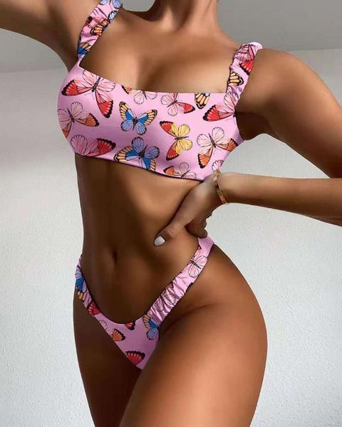 women's swimwear butterfly printed bikini female swimsuit women two-pieces set padded bather bathing suit swim, White;black
women's swimwear butterfly printed bikini female swimsuit women two-pieces set padded bather bathing suit swim, White;black