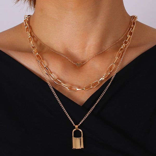 pendant necklaces wangaiyao2021 love lock fashion multilayer necklace female heart-shaped alloy cross chain ladies set item jewel, Silver
pendant necklaces wangaiyao2021 love lock fashion multilayer necklace female heart-shaped alloy cross chain ladies set item jewel, Silver