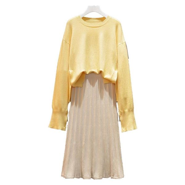two piece dress big yards couture autumn western style fashion knitting sweater suits loose pcs clothing set pullover sweaters skirt, White
two piece dress big yards couture autumn western style fashion knitting sweater suits loose pcs clothing set pullover sweaters skirt, White