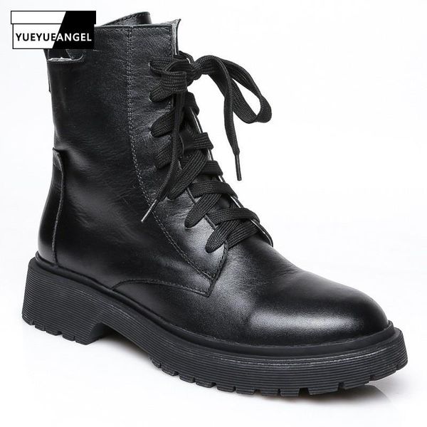 brand autumn winter genuine leather womens ankle boots fashion lace up zipper round toe thick bottom cowhide casual, Black
brand autumn winter genuine leather womens ankle boots fashion lace up zipper round toe thick bottom cowhide casual, Black