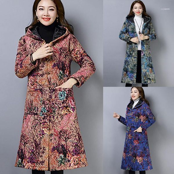 women's down & parkas vintage printed winter coat women casual hooded long sleeve overcoat ladies fleece thicken coats button manteau f, Black
women's down & parkas vintage printed winter coat women casual hooded long sleeve overcoat ladies fleece thicken coats button manteau f, Black