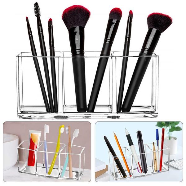 transparent 3 holes makeup brush holder acrylic organizer cosmetic deskstorage container plastic box boxes & bins
transparent 3 holes makeup brush holder acrylic organizer cosmetic deskstorage container plastic box boxes & bins