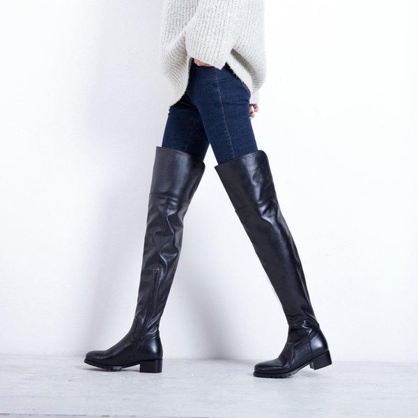 boots 100%real leather women over knee fashion brand low heel winter autumn shoes party street footwear, Black
boots 100%real leather women over knee fashion brand low heel winter autumn shoes party street footwear, Black
