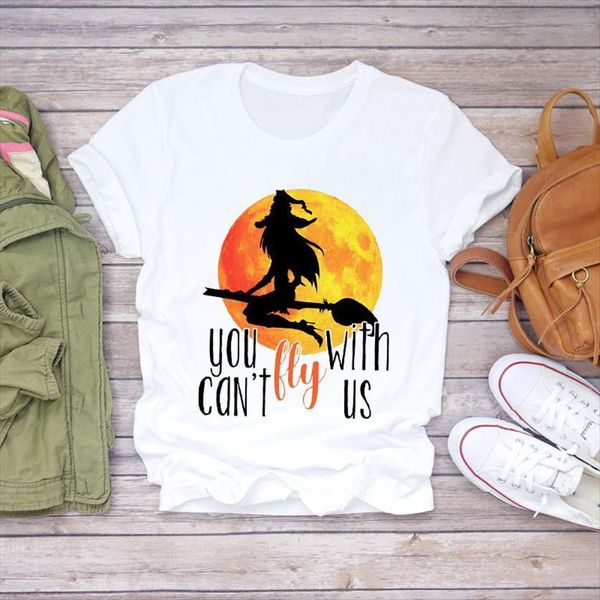 printing witch cartoon 90s halloween women fall autumn print graphic female tee, White
printing witch cartoon 90s halloween women fall autumn print graphic female tee, White