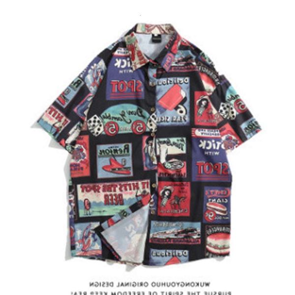 dresses men's wear ins full print short sleeve fashion brand loose couple lazy fenghua shirt man, White;black
dresses men's wear ins full print short sleeve fashion brand loose couple lazy fenghua shirt man, White;black
