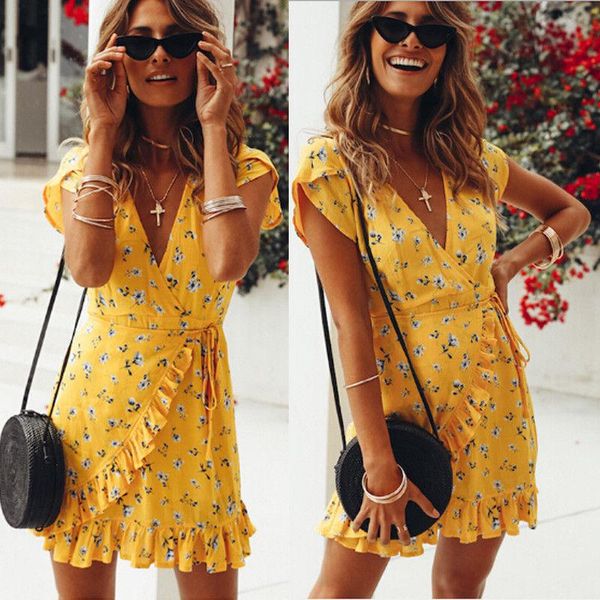 casual dresses women short sleeve wrap boho floral mini dress fashion ladies summer beach v-neck sundress holiday, Black;gray
casual dresses women short sleeve wrap boho floral mini dress fashion ladies summer beach v-neck sundress holiday, Black;gray