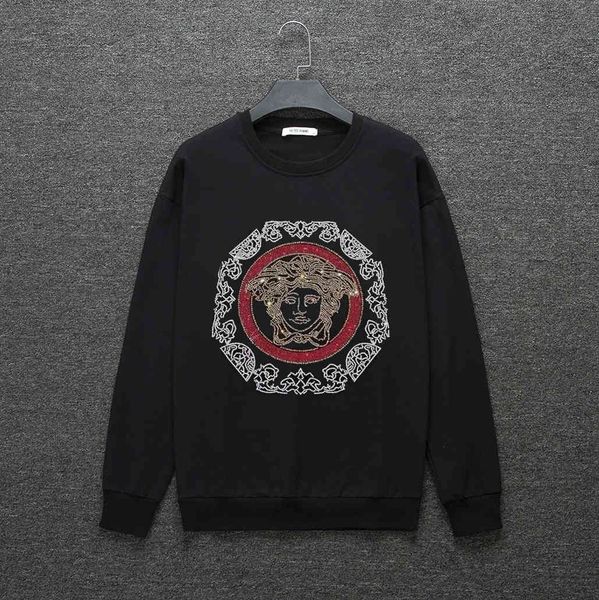 men's hoodies sweater rillround nea autumn thin 2021 long sleeve t-shirt, Black