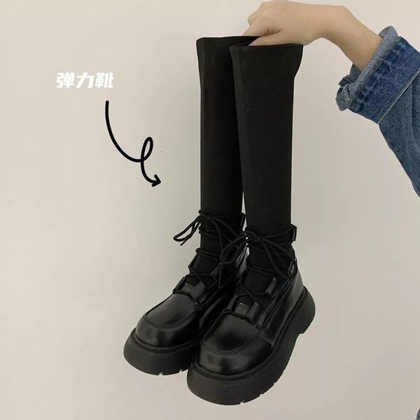 boots rock shoes woman lady round toe boots-women flat heel lace up autumn 2021 over-the-knee rubber lolita med ankle stockings, Black
boots rock shoes woman lady round toe boots-women flat heel lace up autumn 2021 over-the-knee rubber lolita med ankle stockings, Black