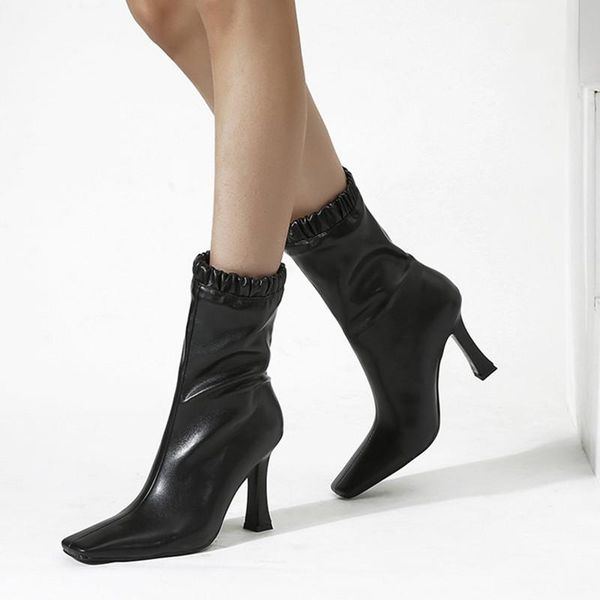 boots 2021 autumn winter women elegant square toe patent leather high heels female warm casual slip-on ankle shoes, Black
boots 2021 autumn winter women elegant square toe patent leather high heels female warm casual slip-on ankle shoes, Black