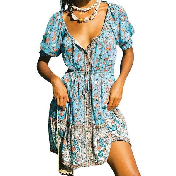 casual dresses floral dress for women ladies short sleeve boho v neck mini beach sundress summer, Black;gray
casual dresses floral dress for women ladies short sleeve boho v neck mini beach sundress summer, Black;gray