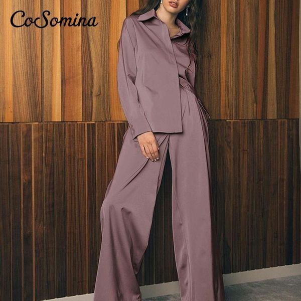 women's two piece pants cosomina fashion elegant women suit set 2021 female shirt and sets turn down collar ladies suits, White
women's two piece pants cosomina fashion elegant women suit set 2021 female shirt and sets turn down collar ladies suits, White