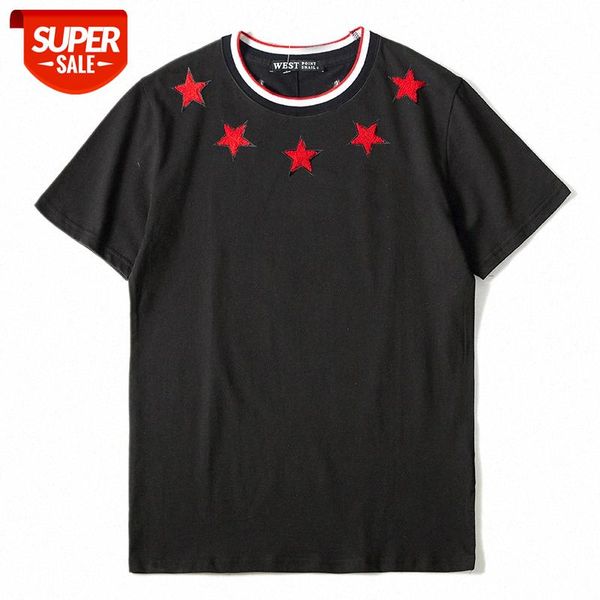 t shirt trend summer european and american color collar embroidered star t-shirt couple wear loose short sleeve fashion #jm92, White;black
t shirt trend summer european and american color collar embroidered star t-shirt couple wear loose short sleeve fashion #jm92, White;black