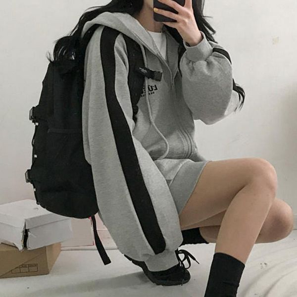 women's hoodies & sweatshirts fleece sweatershirt zip-up harajuku for women clothes hooded long sleeve jumper regular coat casual korea, Black
women's hoodies & sweatshirts fleece sweatershirt zip-up harajuku for women clothes hooded long sleeve jumper regular coat casual korea, Black