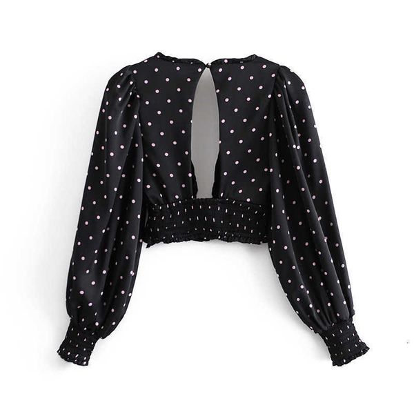 women's blouses & shirts long sleeve polka dot print pleated ruched cropped shirt black women deep v neck backless ojye, White
women's blouses & shirts long sleeve polka dot print pleated ruched cropped shirt black women deep v neck backless ojye, White