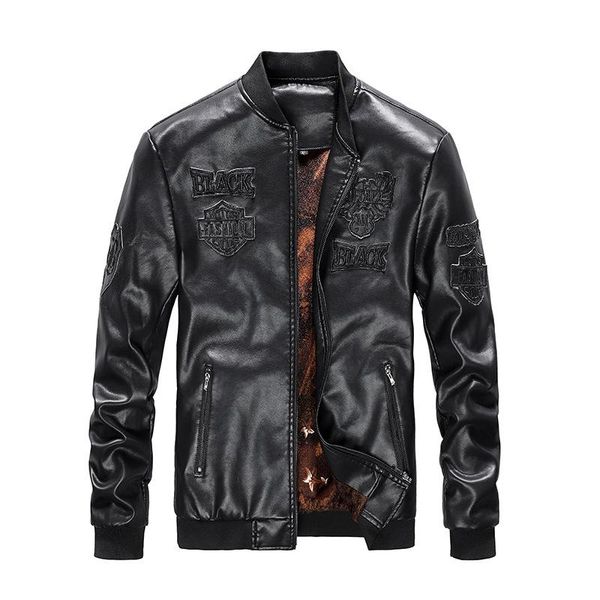 men's trendy motor fleece leather jacket outwear men winter fashion casual biker pu coat man slim bomber jackets, Black;brown
men's trendy motor fleece leather jacket outwear men winter fashion casual biker pu coat man slim bomber jackets, Black;brown