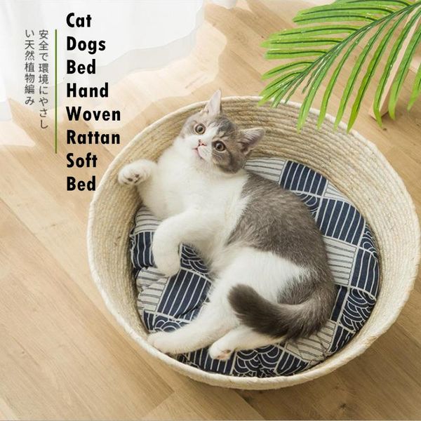 cat beds & furniture 2021 pet dogs bed hand woven rattan soft round basket nest breathable mat sleeping cool summer sofa
cat beds & furniture 2021 pet dogs bed hand woven rattan soft round basket nest breathable mat sleeping cool summer sofa