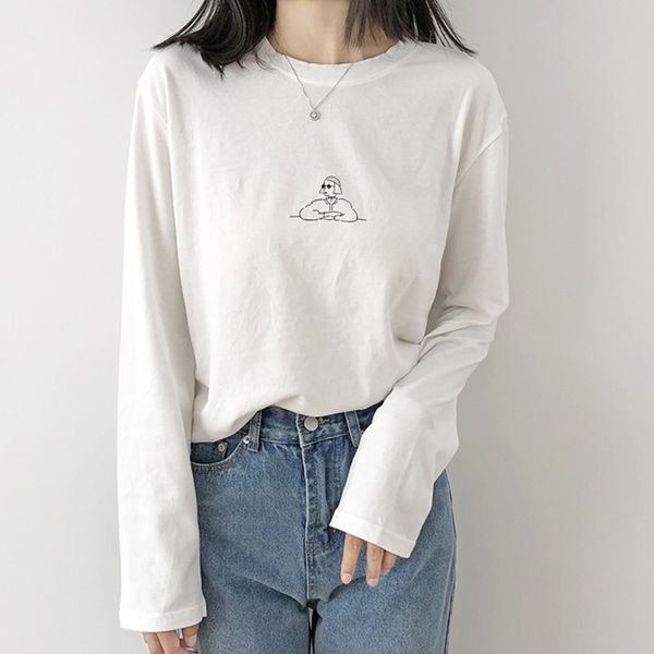 women's t-shirt o neck cotton long sleeve casual woman t-shirt aesthetic clothes autumn fashion women loose pullovers n7aa, White
women's t-shirt o neck cotton long sleeve casual woman t-shirt aesthetic clothes autumn fashion women loose pullovers n7aa, White