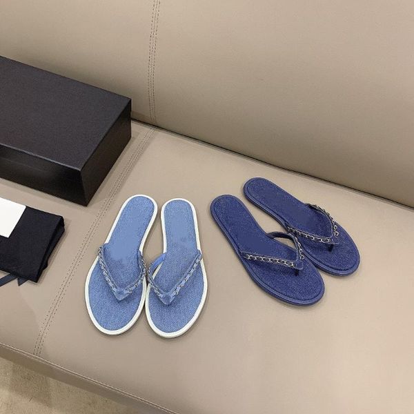 slippers summer flip flops denim women's modern flats slides genuine leather chain zapatillas mujer designer shoes size 35-40, Black
slippers summer flip flops denim women's modern flats slides genuine leather chain zapatillas mujer designer shoes size 35-40, Black