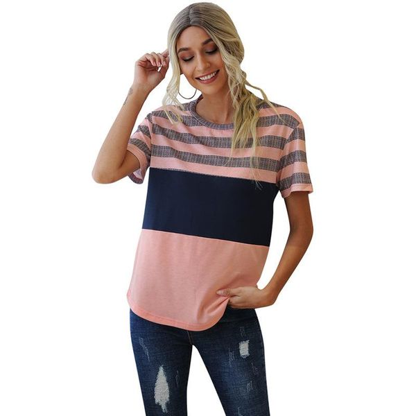 casual striped tee shirt cotton women splicing short sleeve t fashion ladies o-neck summer loose plus size women's t-shirt, White
casual striped tee shirt cotton women splicing short sleeve t fashion ladies o-neck summer loose plus size women's t-shirt, White