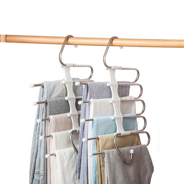 hangers & racks multifunction pants hanger 5 tier portable stainless steel trousers clothing storage organization space saving
hangers & racks multifunction pants hanger 5 tier portable stainless steel trousers clothing storage organization space saving