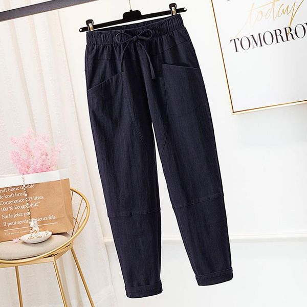spring plus size elastic waist women's pants high drawstring harem mujer loose ankle length korean style blue & capris, Black;white
spring plus size elastic waist women's pants high drawstring harem mujer loose ankle length korean style blue & capris, Black;white