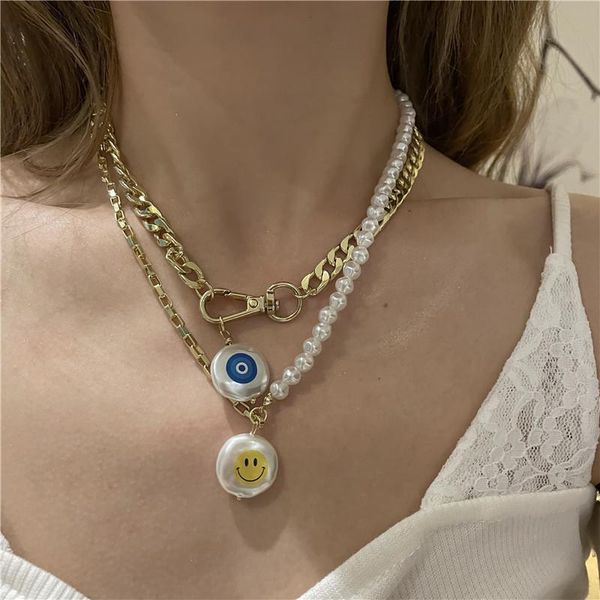 pendant necklaces aomu 1pc 2021 women fashion temperament metal natural pearl necklace eye pattern for jewelry gifts, Silver
pendant necklaces aomu 1pc 2021 women fashion temperament metal natural pearl necklace eye pattern for jewelry gifts, Silver