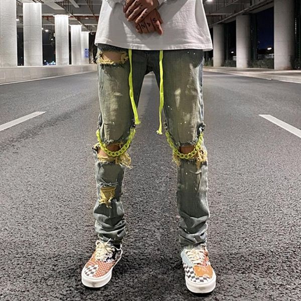 men's jeans 2021 arrival solid fashion kissnate high street pants damage slim elastic small leg ins rap hip hop drawstring men, Blue
men's jeans 2021 arrival solid fashion kissnate high street pants damage slim elastic small leg ins rap hip hop drawstring men, Blue