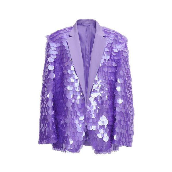 women's suits & blazers magic violet big sequins glitter sparkling fashion blazer women tv show program music festival dance dj costume, White;black
women's suits & blazers magic violet big sequins glitter sparkling fashion blazer women tv show program music festival dance dj costume, White;black