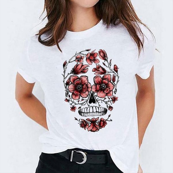 90s cute floral plant women t shirts skull face halloween print lady ladies female womens graphic, White
90s cute floral plant women t shirts skull face halloween print lady ladies female womens graphic, White