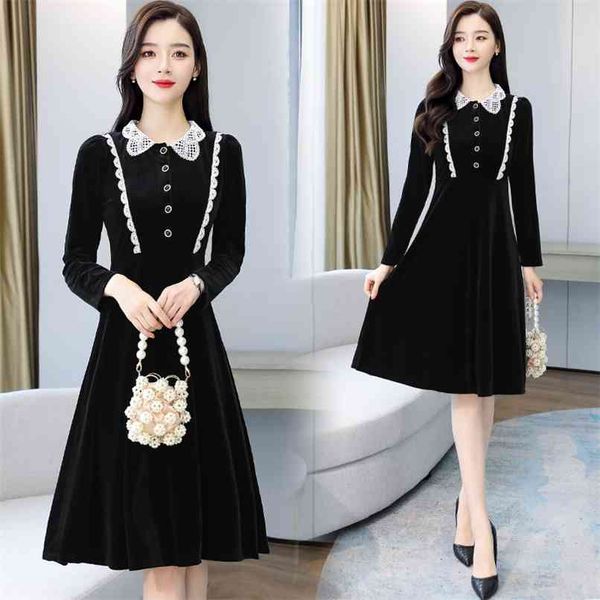 spring 3xl plus size vintage women midi dress korean autumn long sleeve casual vestidos party hepburn black 210528, Black;gray
spring 3xl plus size vintage women midi dress korean autumn long sleeve casual vestidos party hepburn black 210528, Black;gray