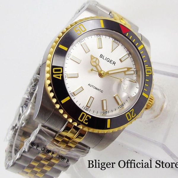 wristwatches bliger brand mechanical men watch sapphire glass date window jubilee band gold coated bezel miyota movement, Slivery;brown
wristwatches bliger brand mechanical men watch sapphire glass date window jubilee band gold coated bezel miyota movement, Slivery;brown
