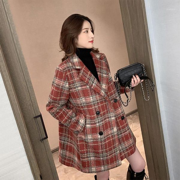 women's wool & blends korean version woolen coat women temperament suit collar double-breasted thick warm jacket autumn winter outer we, Black
women's wool & blends korean version woolen coat women temperament suit collar double-breasted thick warm jacket autumn winter outer we, Black