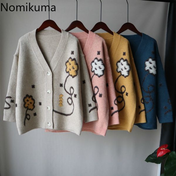 nomikuma pull femme korean floral embroidery knitted cardigan causal v-neck long sleeve sweater coat autumn winter 6c663 210427, White;black
nomikuma pull femme korean floral embroidery knitted cardigan causal v-neck long sleeve sweater coat autumn winter 6c663 210427, White;black