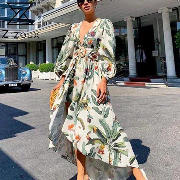 women dress deep v neck printed bohemia es long print floral maxi belt high waist asymmetry es 210524, Black;gray
women dress deep v neck printed bohemia es long print floral maxi belt high waist asymmetry es 210524, Black;gray